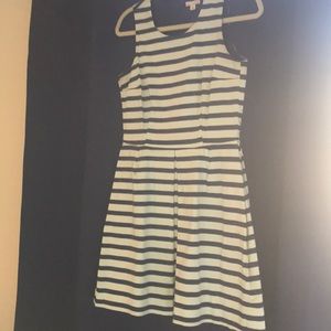 Navy and mint striped dress